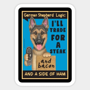 German Shepherd holding remote control Sticker